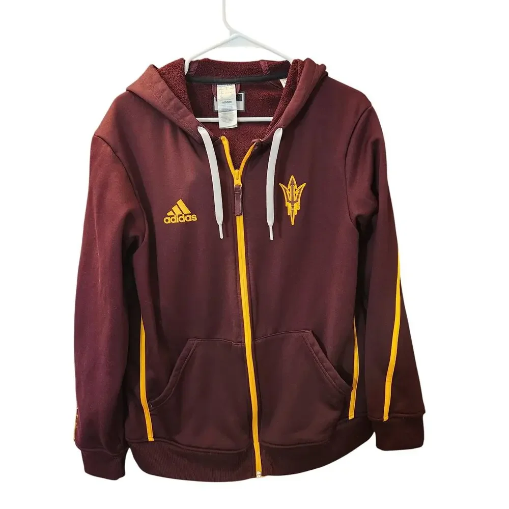 ASU Sun Devils Adidas Fleece Track Jacket Mens Medium